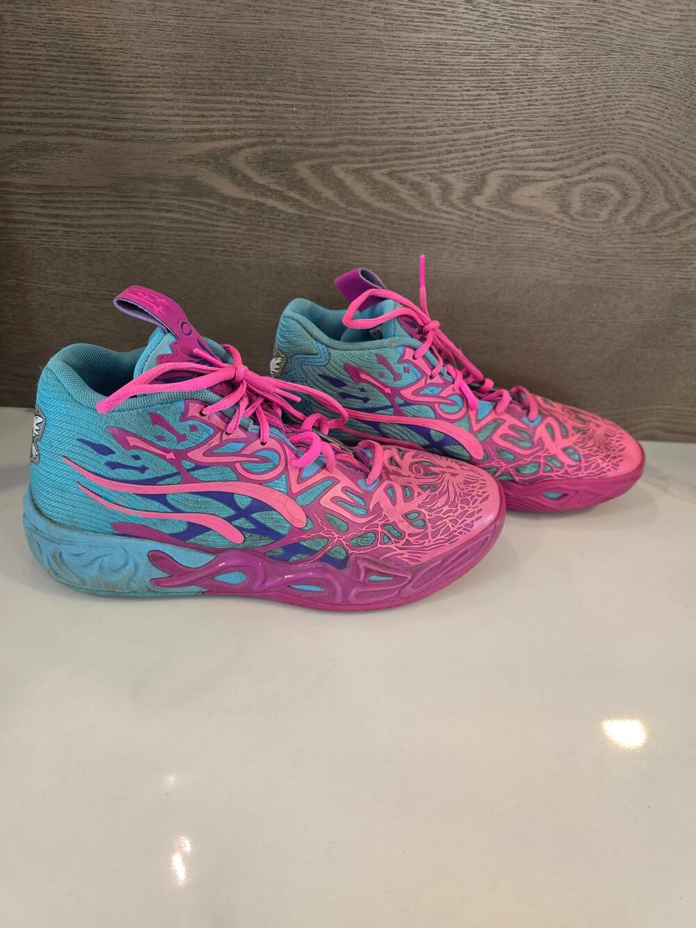 PUMA LaMelo Ball MB.01 Not From Here Basketball Shoes Pink Teal Purple Size 8